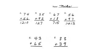 Addition Error Patterns