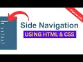side navigation bar html css | Sidebar Menu in HTML CSS
