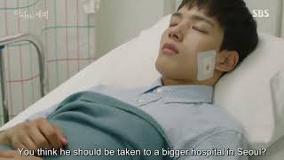 Hae-sung strained himself,to save corn(Reunited Worlds E21)Kdrama hurt scene/sick male lead/pass out