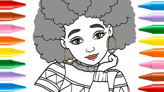 Portrait Coloring Book Page 73 - Color With Me