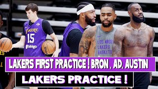 Lakers First Practice ! Lebron , AD, and Austin want revenge