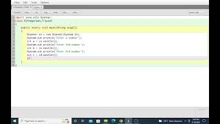 Java program using scanner class to input three numbers and display it is pythagorean triplet or not