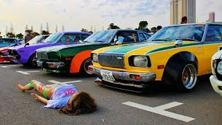 【排気音】 街道レーサー マツダ コスモ ニューイヤーミーティング 直管 お台場 車高短 シャコタン Lowered Low car exhaust