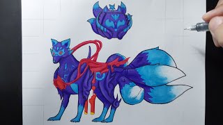 How to draw Kitsune Fruit Roblox Blox Fruits Update 21