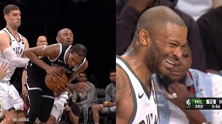 PJ Tucker getting heckled by KD's mom and tells her, "I love you." 😄 Nets vs Bucks Game 7