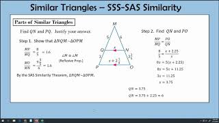 Geom 8.4 Similar Triangles - SSS/SAS