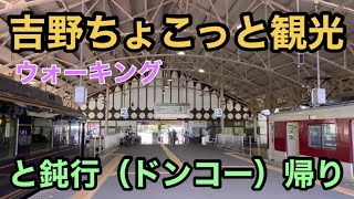 【ウォーキング】吉野ちょこっと観光と鈍行（ドンコー）帰り 近鉄 吉野ロープウェイ 金峯山寺 南朝跡 吉野神宮 七曲り 上千本  WH Yoshino Sakura Temple Nara Japan