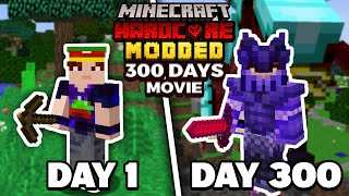I Survived 300 Days in MODDED HARDCORE Minecraft (FULL MOVIE)
