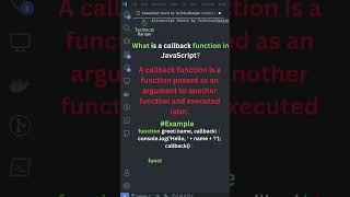 Javascript Callback Function | What is Callback?? #shorts #javascript #javascriptinterview