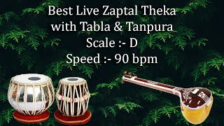 Best Live Jhaptal Theka for Practice | D Scale | 90 bpm | Safed 2 | सफेद २ | झपताल