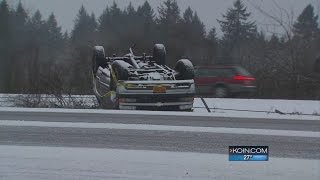 Snow and ice make travel dangerous across Oregon roads