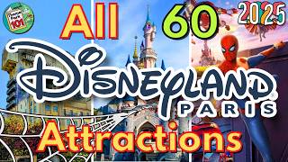 ALL 60 Disneyland Paris Resort RIDES & ATTRACTIONS - 2025