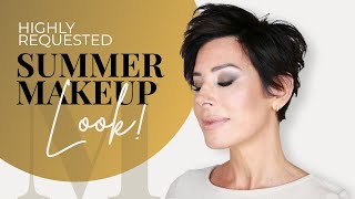 Top Requested Summer Makeup Tutorial | Nude Shimmery Smokey for Hooded Eyes | Dominique Sachse