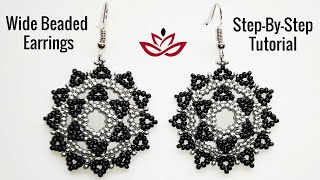 Wide Lacy Seed Beads Earrings - Tutorial. How to make seed beads earrings?