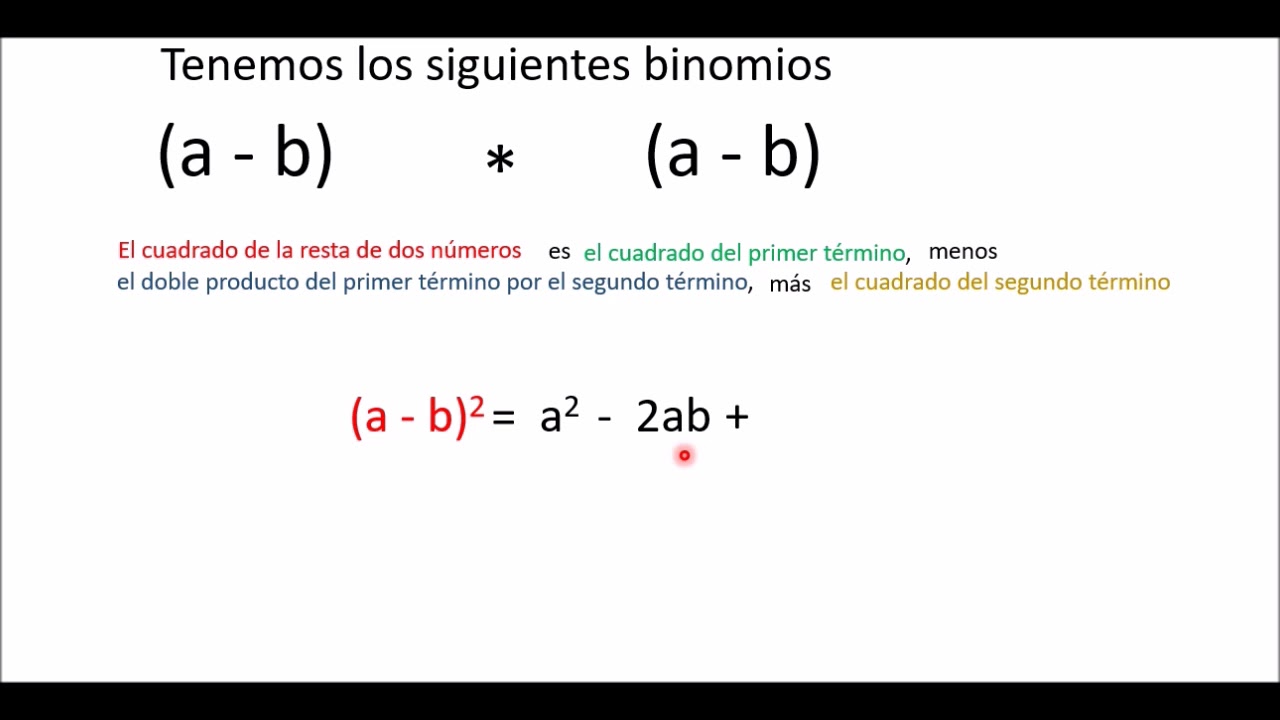 Binomio Elevado Al Cuadrado IIresta - YouTube