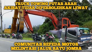 Detik-Detik Truck Towing Putar Arah Akibat Tidak Diperbolehkan Lewat..!!!