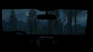Rain on Car Sounds for Sleeping - Dimmed Screen | Night Rain for Deep Sleep - Pure Relaxing Vibes