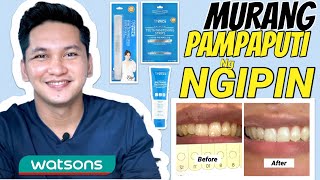 MURANG PAMPAPUTI NG NGIPIN  sa Watsons - Teeth Whitening Routine w/ PERFECT SMILE