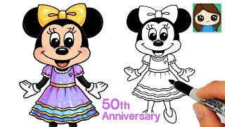 How to Draw Minnie Mouse | Disney World 50th Anniversary