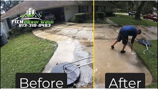 Timelapse of a few nasty driveways tackled by the 36 inch whisper wash, and a roof wash.