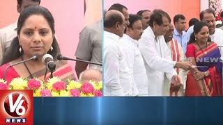 MP Kavitha About Peddapalli-Nizamabad Railway Line Launch | Hyderabad | V6 News