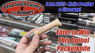 9 Jan 2025 Knife Preview \u0026 Giveaway!  Enter to Win Opinel Pocketknife.  Bear \u0026 Son, Case, Buck,