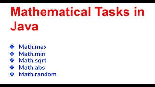Mathematical Tasks in Java