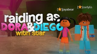 ⭐ Raiding as Dora \u0026 Diego With My LITTLE Sister in Da Hood! @jaya ⭐