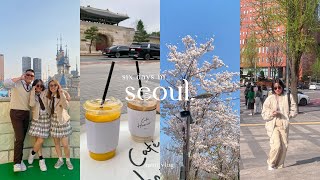 seoul 2023 mini vlog 🌸 🇰🇷 cherry blossom festival, lotte world adventure, what we ate and more