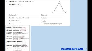 Introduction to Two Column Proofs. Geometry. 4 examples