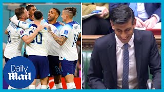PM Rishi Sunak smiles at England beating Wales 3-0 in Qatar World Cup | PMQs