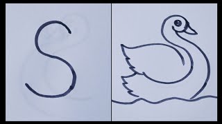 How to draw swan // easy step by step//swan drawing tutorial
