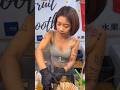 She Sells Fresh Coconut Smoothie At Night Market - Thai Street Food