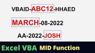 Excel VBA - MID Function