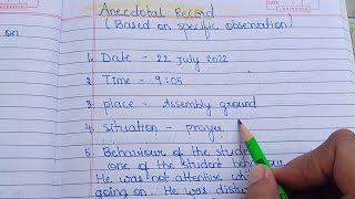 Anecdotal record / sample of Anecdotal record