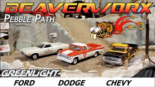 Greenlight Collectibles Offroad Challenge Ford Chevy Dodge Beaverworx Pebble Path