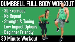 Dumbbell Full Body Workout - No Repeat 30 Minute Dumbbell Workout