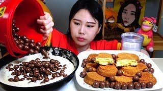 SUB 칼로리폭탄 또똣한 생크림에 몰티져스 커스타드 Maltesers 먹방 Mukbang