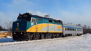 Rare Catch! VIA Rail Turning Car Around on the CN Letellier Sub at Portage Junction (03/03/2015)