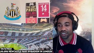 AMERICAN REACTS TO 50.000 NEWCASTLE FANS INVANSION IN LONDON | Manchester United vs Newcastle United