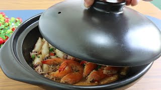 Cantonese style shrimp pot, a dish that requires two more bowls of rice each time