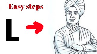 L turns into swami vivekananda | youth day special drawing | Draw swami vivekananda