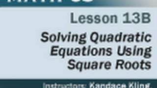 Math 65 - Lesson 13b
