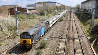 (HD)  ROG 57312 drags 321422 + 321352 for scrap through Slough - 13/4/21