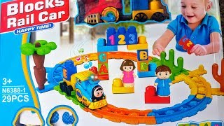 Trains for children: steam locomotive. Construction game educational carto
