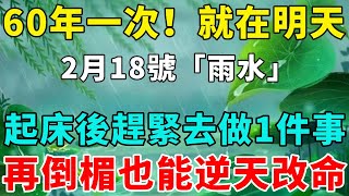 60年一次，就在明天！2月18號「雨水」，起床後趕緊去做1件事，再倒楣也能逆天改命！【好運蓮蓮】#風水#運勢#命理#佛教#人生感悟#一禪語#禪意