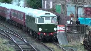 D5301 \u0026 Barclay 2107  departing Brechin Station with the Santa Special