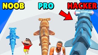 NOOB vs PRO vs HACKER in BABY SHARK RUN with SHINCHAN and CHOP