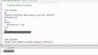 SQL Server Creating Scalar Functions