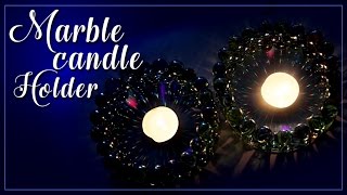 How To Make A Beautiful Marble Candle Holder For Christmas | DIY Candle Holder - Craft Basket
